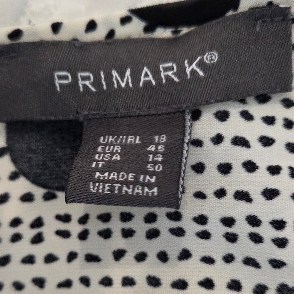 Primark Polka Dot Tie Front V Neck Long Sleeve Blouse Top Women Size 14 Modern - Picture 2 of 10